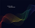 Elegant abstract vector spectrum rainbow gradient wave dot line