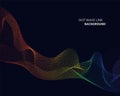 Elegant abstract vector spectrum rainbow gradient wave dot line
