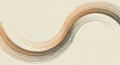 Elegant Abstract Wave Illustration on Beige Background with Brown and Black Lines Royalty Free Stock Photo