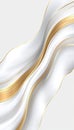 Elegant Abstract White Marble Motion Effect Backdrop with Intertwined Golden Line for Modern Design Royalty Free Stock Photo