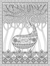 Elegant adult coloring page Royalty Free Stock Photo