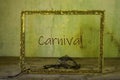 An elegant ancient mask framed for carnival
