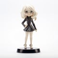 Elegant Anime Doll Figurine With Platinum Blonde Hair