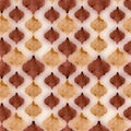 Marbled quatrefoil pattern in earth tones