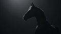 elegant arabian horse silhouette on a dark background, regal equine shadow