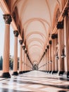 Elegant Architectural Columns Long Corridor Classic Design Palace Interior Architecture Building Royalty Free Stock Photo