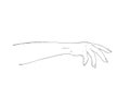 Elegant arm of a woman. Salon procedure of manicure. Ilustration for cosmetic for hands - cream or lotion.