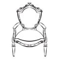 Elegant armchair with luxurious rich ornaments