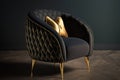 elegant armchair with elegant upholstery and gold detailing Royalty Free Stock Photo