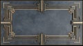 Elegant art deco rectangular frame. Ornate symmetrical gold and silver geometric frame, roaring 20s art Royalty Free Stock Photo
