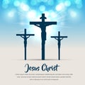 Elegant Ascension Day of Jesus Christ design with glowing sparkle glitter effect vector