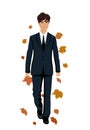 Elegant autumn man isolated