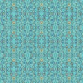 Elegant baby turquoise blue orange flower ornaments seamless pattern