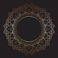 Elegant background with gold mandala circular frame