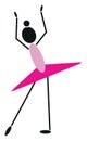 Elegant ballerina in pink, icon Royalty Free Stock Photo