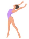 Lady dancer in soft violet leotard