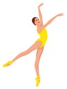 Lady dancer in yellow leotard