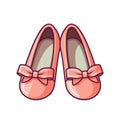 Elegant Ballet Shoes on White Background AI Generated