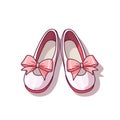 Elegant Ballet Shoes on White Background AI Generated