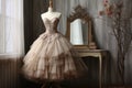 elegant ballet tutu on a vintage dress form