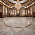 An elegant ballroom with crystal chandeliers, marble floors, and grandiose architecture3