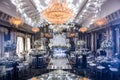 Elegant banquet hall for a wedding party Royalty Free Stock Photo