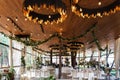 Elegant banquet hall for a wedding party Royalty Free Stock Photo