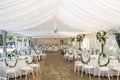 Elegant banquet hall for a wedding party Royalty Free Stock Photo