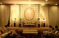 Elegant banquet hall wedding stage decorations Royalty Free Stock Photo