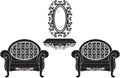 Elegant Baroque luxury ornamented furniture set