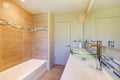 Elegant bathroom with glass vessel sinks Royalty Free Stock Photo
