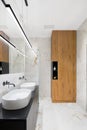 Elegant bathroom with two washbasins