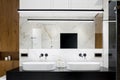 Elegant bathroom with two washbasins Royalty Free Stock Photo