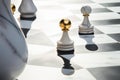 Elegant Battle: Abstract Chessboard on Polished Marble