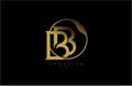 Elegant BB Letter Linked Rounded Shape Monogram Gold Logo Royalty Free Stock Photo