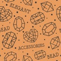 Elegant bead accessories, jewelry seamless pattern Royalty Free Stock Photo