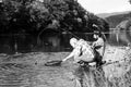 Elegant bearded men fishing. Family day. Man bearded fisher. Keep calm and fish on. Catching and fishing. Retired Royalty Free Stock Photo