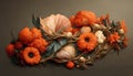 Elegant floral background in Renaissance style. Retro flower art design. 3D digital illustration