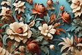 Elegant and beautiful floral background in Renaissance style