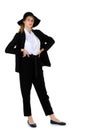 Elegant beautiful girl in a fashionable black suit Royalty Free Stock Photo