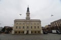 Elegant beautiful renaissance Town Hall in Leszno, Poland. Royalty Free Stock Photo