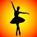 Elegant, beautiful silhouette of a dancing ballerina Royalty Free Stock Photo