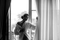 Elegant beautiful woman. Fashion photo of a beautiful elegant young woman. Fashion photo. Bathrobe woman.