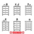 Elegant Bedside Table Silhouettes Versatile Designs for Home Decor Royalty Free Stock Photo