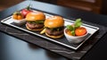Elegant Beef Burger Sliders On A Plate