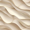 Elegant Beige Abstract Waves Background with Gold Lines
