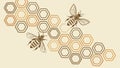 Elegant Beige Honeycomb with Bee, Natural Design Element. vector design Generative AI Royalty Free Stock Photo