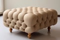 Elegant Beige Ottoman Couch A Stylish Decorative Accent .AI