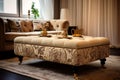 Elegant Beige Ottoman Couch A Stylish Decorative Accent .AI