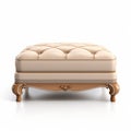 Elegant Beige Ottoman Pouffe - Photorealistic 3d Render